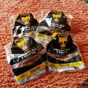 New Raid Disposable Yellow Jacket,Wasp & Hornet Trap LOT OF 4